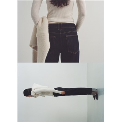 Jeans rinse wash bajo vuelto