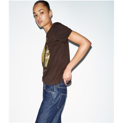 METALLIC PRINT T-SHIRT