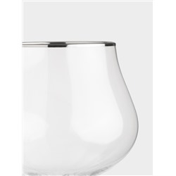 Бокал для вина, 580 мл, 2 шт, стекло, с серебристым кантом, Rhapsody