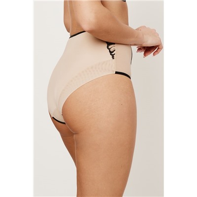 REBECCA BEIGE/BLACK Трусы высокие SUBTILLE