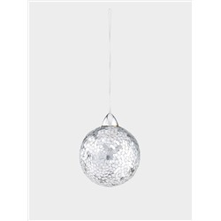 Игрушка елочная, 6 см, пластик/пайетки, серебристая, Шар, New year