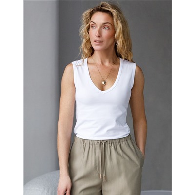 Топ из премиального хлопка с эластаном