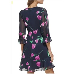 DKNY Floral Fit & Flare Minidress