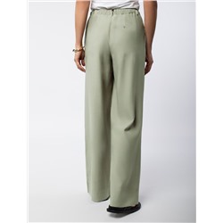 Свободные брюки с поясом на резинке из плотного лиоцелла