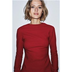 CREPE HIGH NECK T-SHIRT