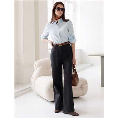 Брюки-трубы из плотной эластичной ткани из хлопка с нейлоном