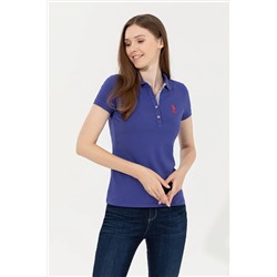 Kadın Mavi Basic Polo Yaka Tişört