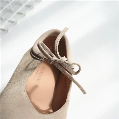 Женские замшевые балетки с завязками, экспорт в Россию  3 цвета