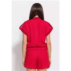 Жилет из твида 53821 КРАСНЫЙ