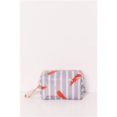 Neceser pequeño impermeable estampado rayas