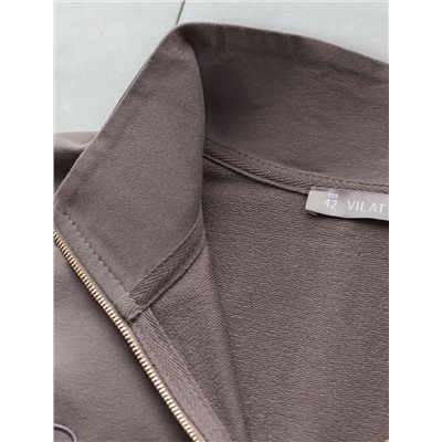 Джемпер с воротом на молнии из футера двухнитки с эластаном