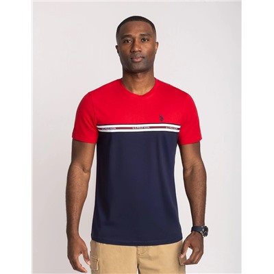 TRICOT PIECED STRIPE JERSEY T-SHIRT