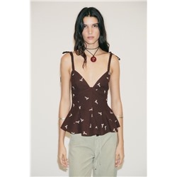 PEPLUM EMBROIDERED TOP