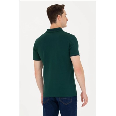 Erkek Koyu Yeşil Basic Polo Yaka Tişört