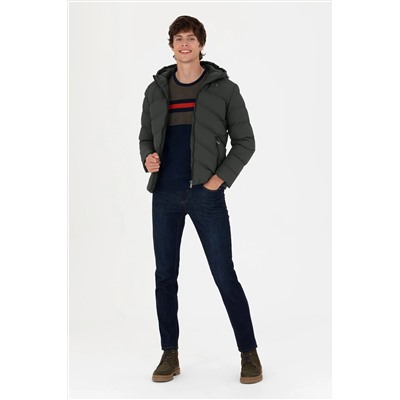 Erkek Haki Deri Ceket