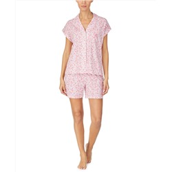 Lauren Ralph Lauren Short Sleeve Drop Shoulder Boxer Shorts Pajama Set