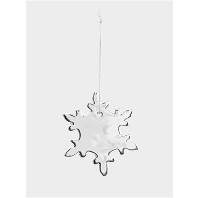 Игрушка елочная, 7 см, фарфор P, серебристая, Снежинка, New year