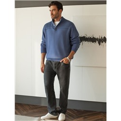 Свитер фактурной вязки с застежкой на крупные кнопки