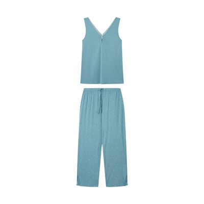 Pijama Capri flores azul