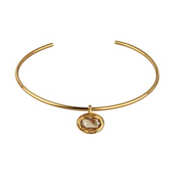 Колье-чокер Грация (кристаллы SW 18х13 шампань; золото) 13см, Есть комплект