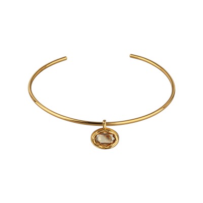 Колье-чокер Грация (кристаллы SW 18х13 шампань; золото) 13см, Есть комплект