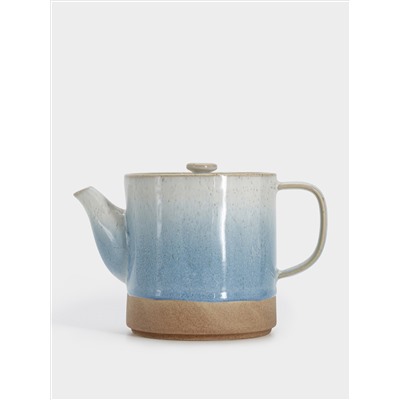 Чайник заварочный, 800 мл, керамика, бежево-голубой, в крапинку, Azurro