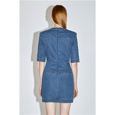 Vestido recto vaquero Azul marino