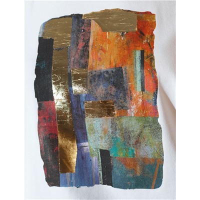 Свободная футболка с принтом из премиального хлопка с эластаном