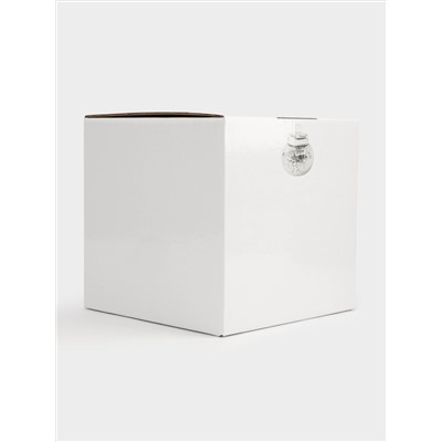 Конфетница, 16х15 см, с крышкой, стекло, серебристая, Кракелюр, Craquelure