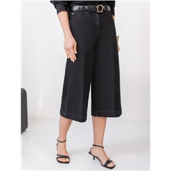 Джинсовые шорты бермуды со стрелками из эластичного денима