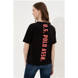 Kadın Siyah Bisiklet Yaka Tişört