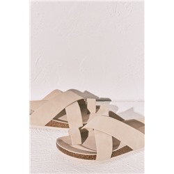 Sandalia bio tiras cruzadas beige