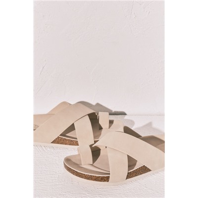 Sandalia bio tiras cruzadas beige