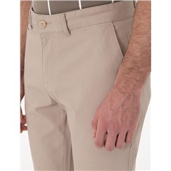 Bej Slim Fit Kanvas Pantolon