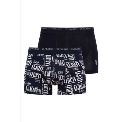 U.S. Polo Assn. Erkek Lacivert - Baskılı 2 Li Boxer 80350ınt