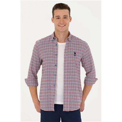 Erkek Saks Uzun Kollu Gömlek