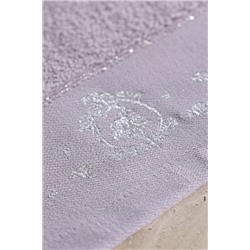 Gauthıer Nakışlı %100 Pamuk 2'li El Havlusu - Mürdüm - 30x45 cm