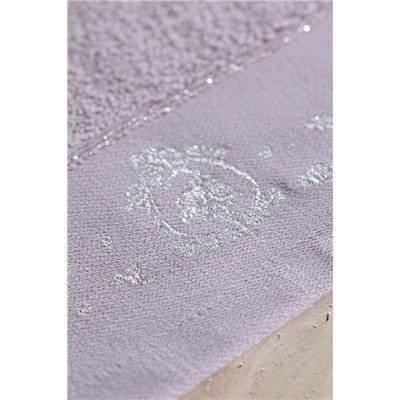 Gauthıer Nakışlı %100 Pamuk 2'li El Havlusu - Mürdüm - 30x45 cm