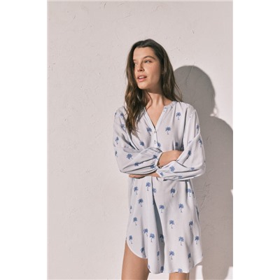 Camisola corta rayas palmeras