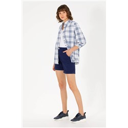 Kadın Lacivert Dokuma Şort