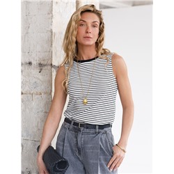 Топ в полоску из премиального хлопка с эластаном