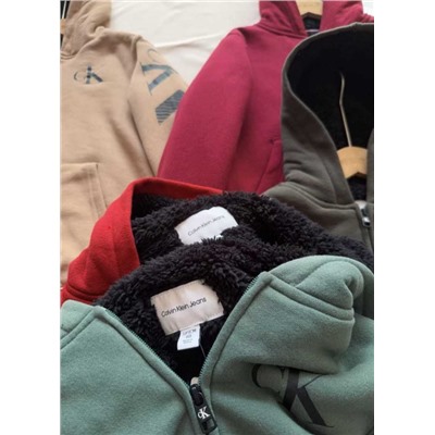 Детская теплая толстовка с изнанкой из искусственного меха, экспорт КЕЛЬВИН КЛАЙ*Н