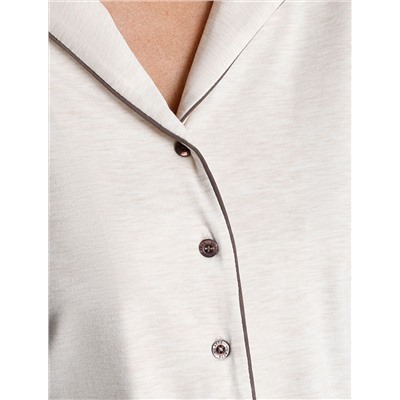 Блузка из эластичного хлопка с контрастным кантом