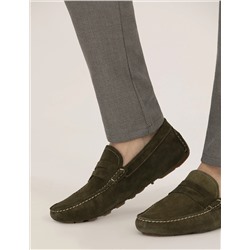 Haki %100 Deri Loafer Ayakkabı