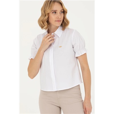 Kadın Beyaz Kısa Kollu Gömlek
