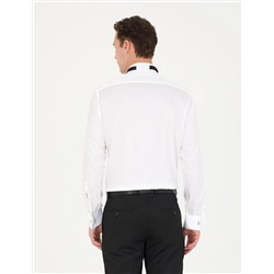 Beyaz Slim Fit Smokin Gömlek