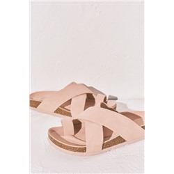 Sandalia bio tiras cruzadas rosa