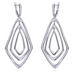 Серьги Румба (покрытие родий), Есть комплект