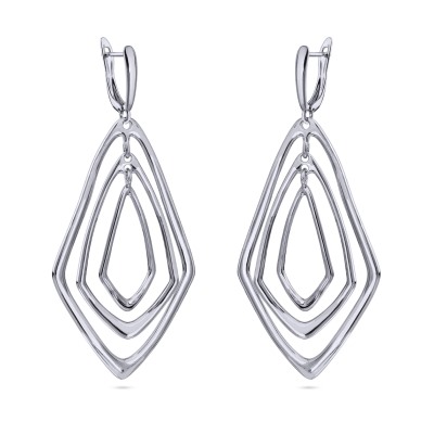 Серьги Румба (покрытие родий), Есть комплект