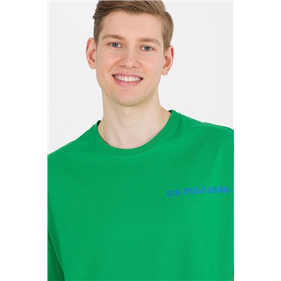 Erkek Elma Yeşili Oversize Bisiklet Yaka Tişört